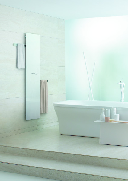 Versus el, surface verre en finition blanche, 750w , h 1750 mm / l 475 mm 