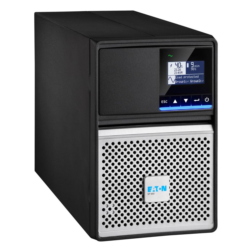 Onduleur Eaton 5P 650 IR G2 - UPS Rack 1U 650VA - 4 Prises IEC - Ecran LCD - Noir