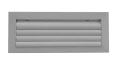 Grille à ailettes courbes orientables, alu, dimensions 500 x 150 mm