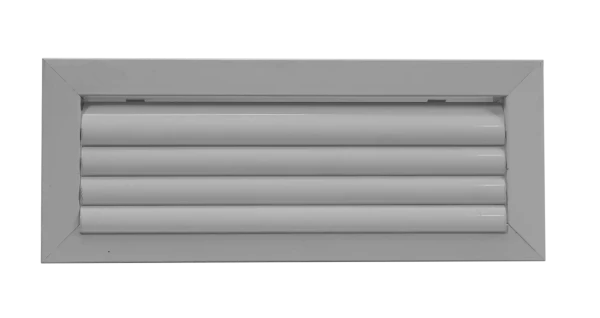 Grille à ailettes courbes orientables, alu, dimensions 500 x 200 mm