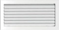 Grille à ailettes courbes orientables, blanc, dimensions 200 x 100 mm
