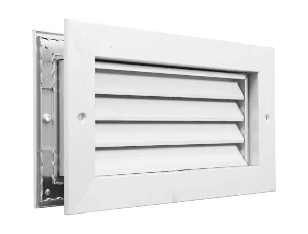 Grille de transfert anti-vue, blanc, contre cadre, d400 x 100mm