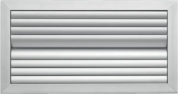 Grille de soufflage à ailettes courbes dble déflec, alu, d 500 x 200 mm