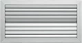 Grille de soufflage à ailettes courbes dble déflec, alu, d 600 x 100 mm