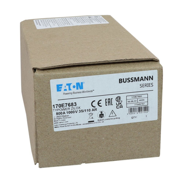 FUSE 800A 1000V 3S/110 AR (170E7683) - Eaton - 170E7683