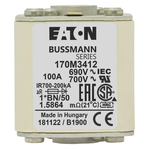 Fuse 100a 690v 1*bn/50 ar uc  - Eaton - 170M3412