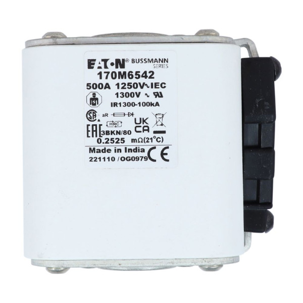Fuse 500a 1250v 3bkn/80 ar cu  - Eaton - 170M6542