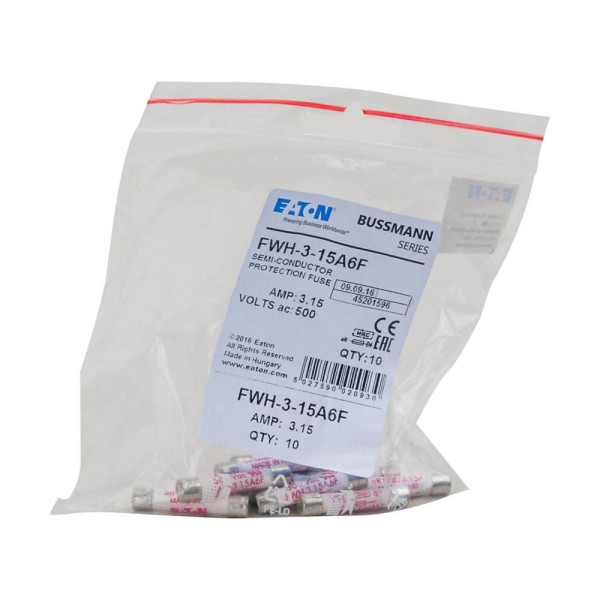 3.15amp 500v semi-cond fuse  - Eaton - FWH-3-15A6F