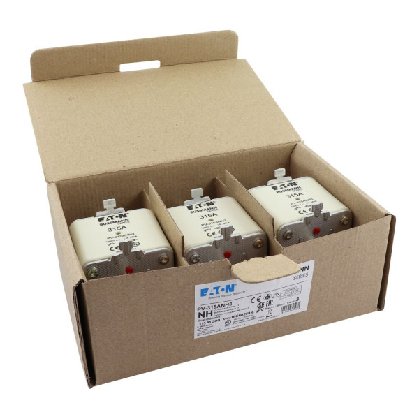 Fuse 315a 1000v dc pv size 3 dual ind 