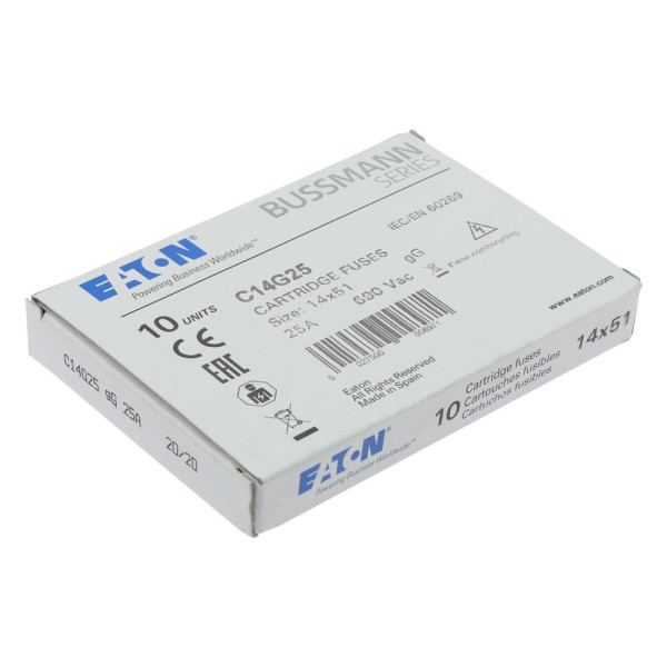 Cylindrical fuse 14 x 51 25a gg 690v ac  - Eaton - C14G25