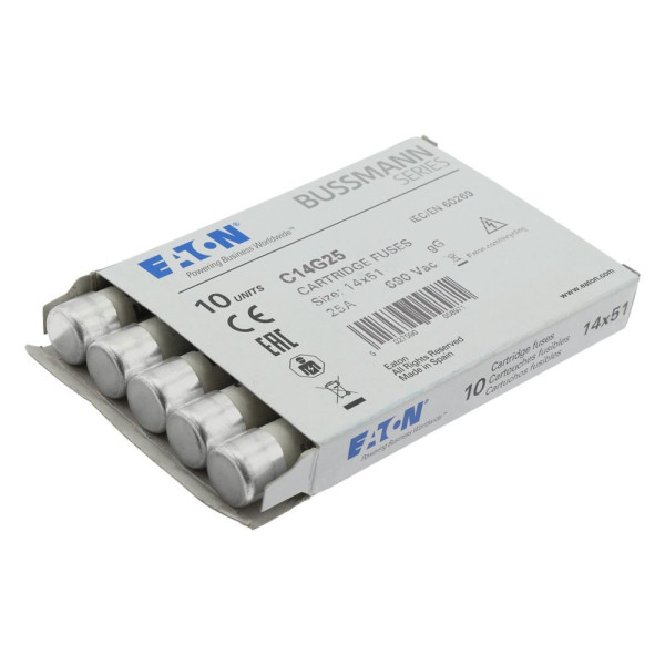 Cylindrical fuse 14 x 51 25a gg 690v ac  - Eaton - C14G25