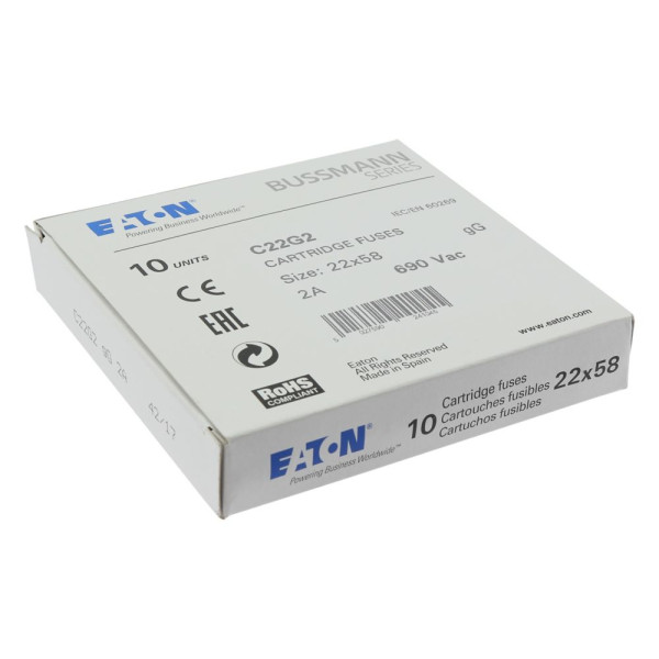 Cylindrical fuse 22 x 58 2a gg 690v ac  - Eaton - C22G2