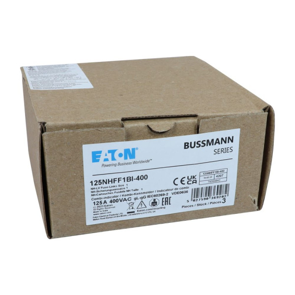 Eaton 125amp 400v ac gff 1 nh fuse  - Eaton - 125NHFF1BI-400
