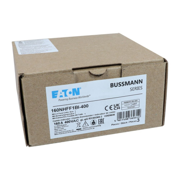 Eaton 160amp 400v ac gff 1 nh fuse  - Eaton - 160NHFF1BI-400