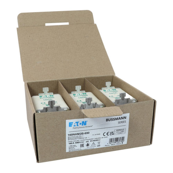 Nh fuse 160amp 690v am size 2 dual ind 