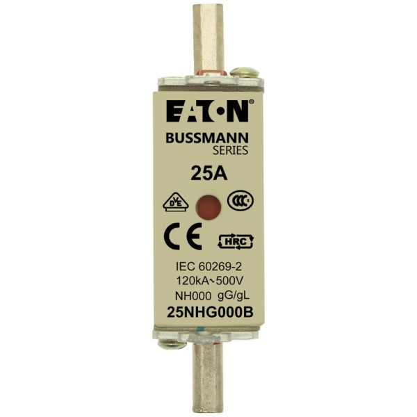 Nh fuse 25a 500v gg/gl size 000  - Eaton - 25NHG000B