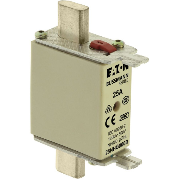 Nh fuse 25a 500v gg/gl size 000  - Eaton - 25NHG000B