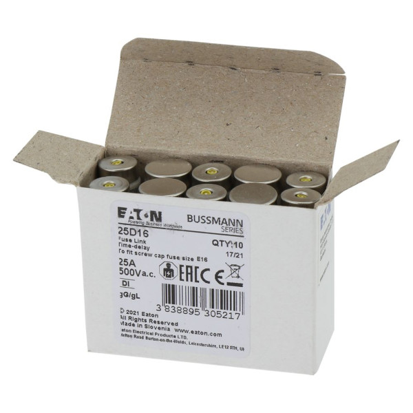 Fuse-d1 25a t gl/gg 500vac e16 
