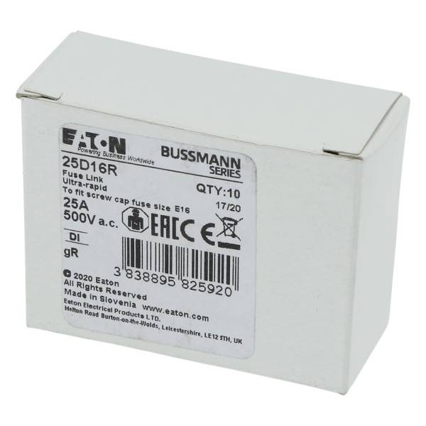 Fuse 25a di/e16 gr 500vac  - Eaton - 25D16R