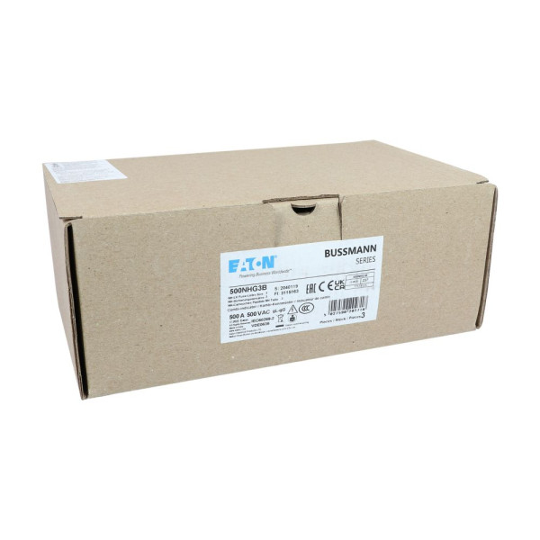 Nh fuse 500a 500v gg/gl size 3  - Eaton - 500NHG3B