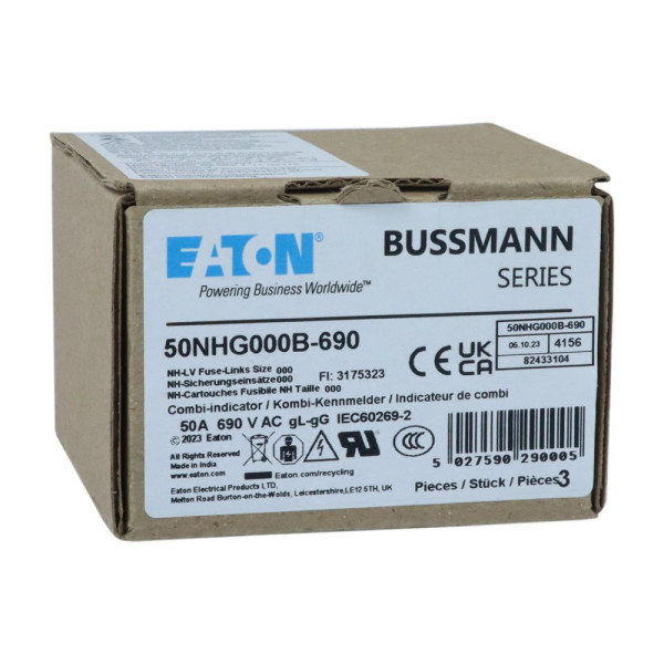Nh fuse 50a 690v gg size 000 