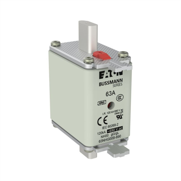 Nh fuse 63amp 690v gg size 00  - Eaton - 63NHG00B-690