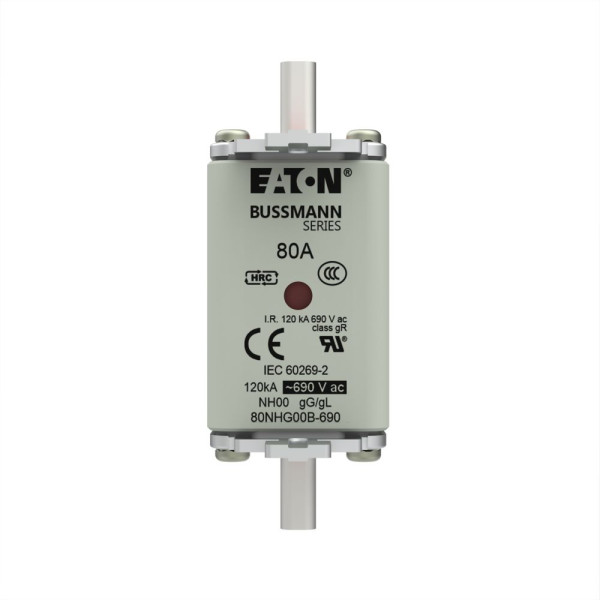 Nh fuse 80amp 690v gg size 00 dual ind 