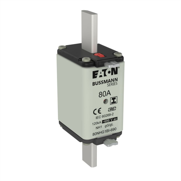 Nh fuse 80amp 690v ac gg 1 dual ind  - Eaton - 80NHG1BI-690