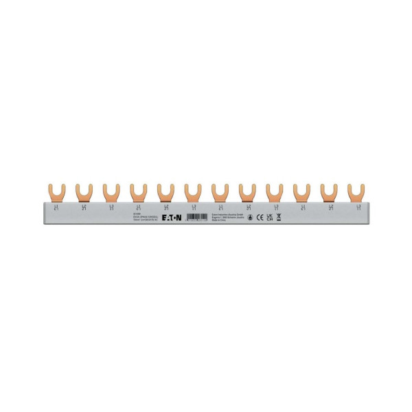 Barre de pontage evgk, triphasé, embouts isolants inclus, 12 modules, 10 mm²