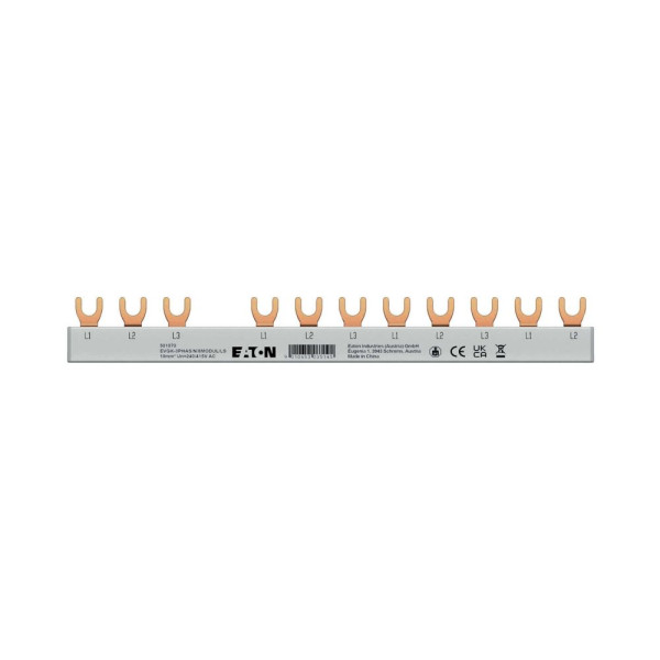 Barre de pontage evgk, triphasé, embouts isolants inclus, 4+8 modules, 10 mm²