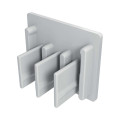 Embout isolant pour 3 phases+n avec barres de pontage 16 mm²