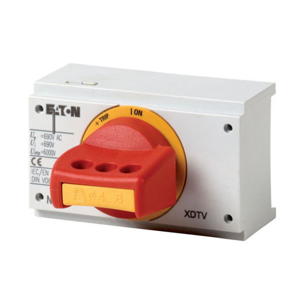 Poignée rotative pour mécanisme inverseur, rouge-jaune, verrouillable, taille 2 (NZM2-XDTVR)