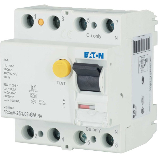 Inter. diff. Frcmm 300ma, 4p, type g/a-na, 25a (FRCMM-25/4/03-G/A-NA) - Eaton - 167110