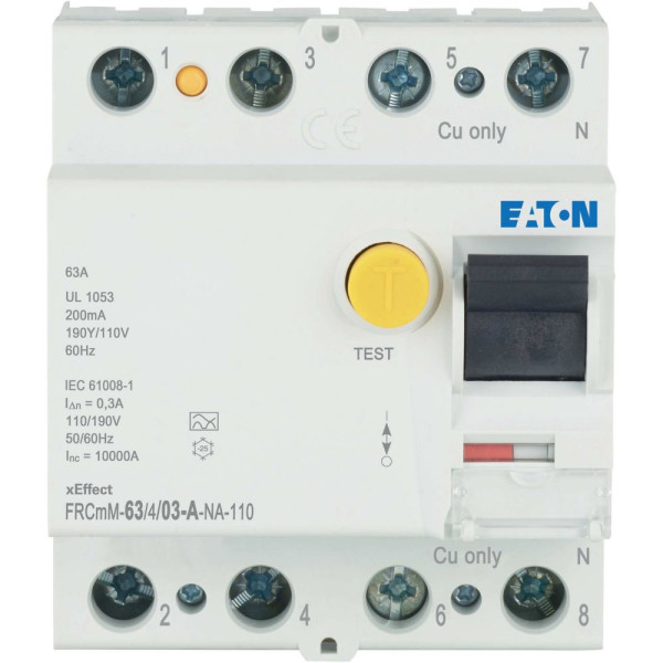 Inter. diff. Frcmm 300ma, 4p, type a-na-110, 63a (FRCMM-63/4/03-A-NA-110) - Eaton - 167704