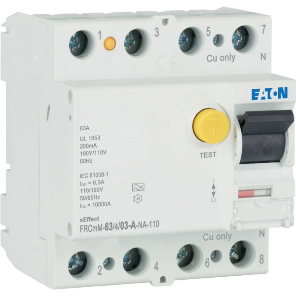 Inter. diff. Frcmm 300ma, 4p, type a-na-110, 63a (FRCMM-63/4/03-A-NA-110) - Eaton - 167704