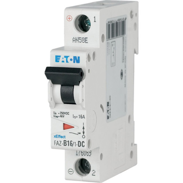 Disjoncteur modulaire, 16a, 1p, courbe b, dc (FAZ-B16/1-DC) - Eaton - 176069
