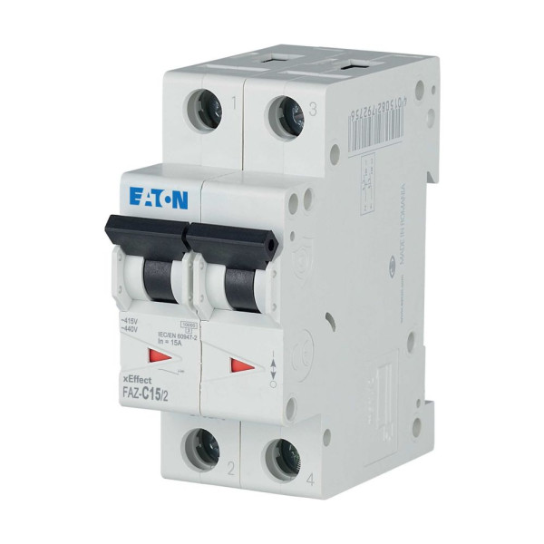 Disj faz 2p 15a 15ka (iec/en 60947-2) cbe c (FAZ-C15/2) - Eaton - 278759