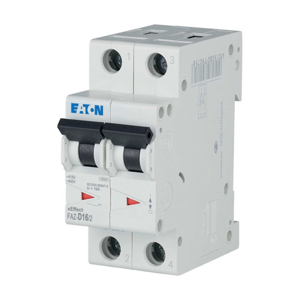 Disj faz 2p 16a 15ka (iec/en 60947-2) cbe d (FAZ-D16/2) - Eaton - 278783