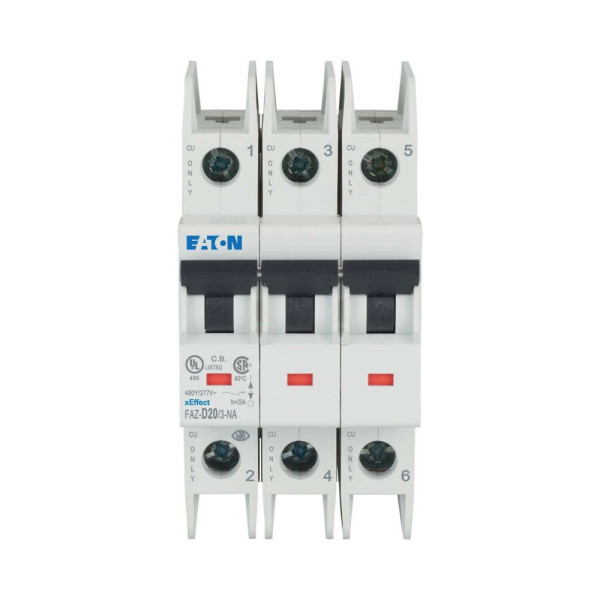 Disjoncteur faz courbe d 20a 3p na ul (FAZ-D20/3-NA) - Eaton - 102271