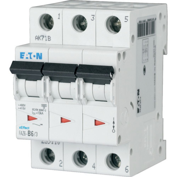 Disj faz 3p 2a 10ka (iec/en 60947-2) cbe b (FAZ6-B2/3) - Eaton - 177580