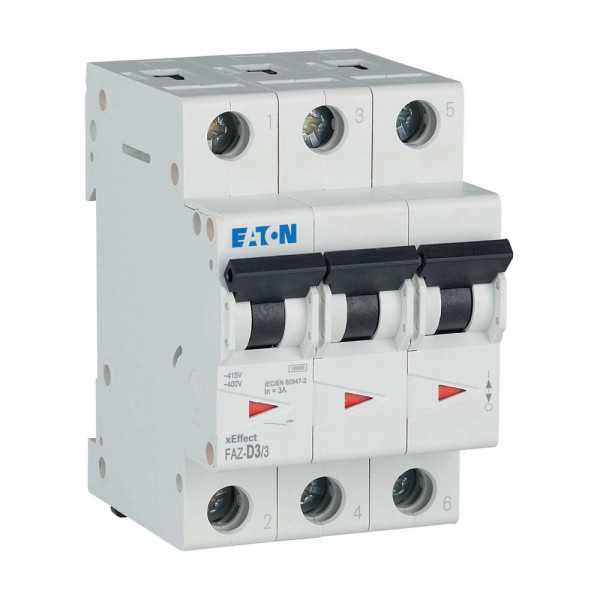 Disj faz 3p 3a 15ka (iec/en 60947-2) cbe d (FAZ-D3/3) - Eaton - 278886