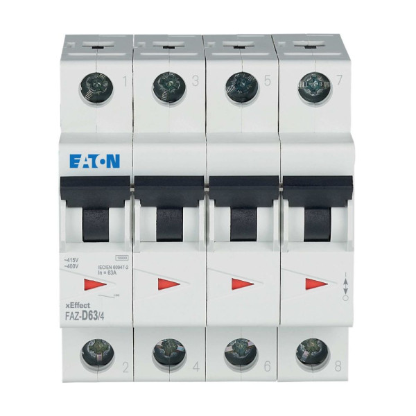 Disj faz 4p 63a 15ka (iec/en 60947-2) cbe d (FAZ-D63/4) - Eaton - 115377
