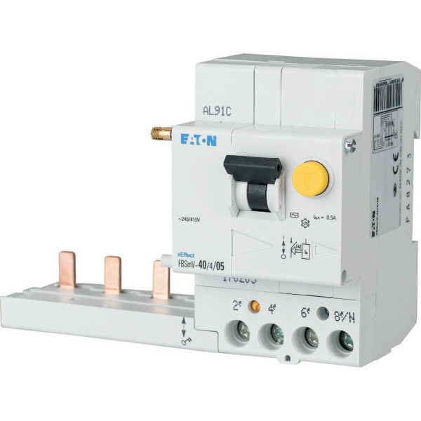 Bloc différentiel pour faz, 40a, 4p, 30ma, type a, 230v (FBSMV-40/4/003-A-230) - Eaton - 180625