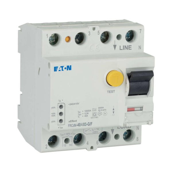 Interrupteur différentiel digital frcdm, 4p, 40a, type g/f, 300ma
