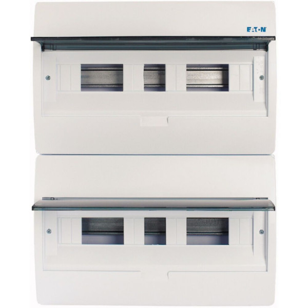 Coffret en saillie ip40, 2 rangées, 36 mod, porte transparente (BC-O-2/36-ECO)