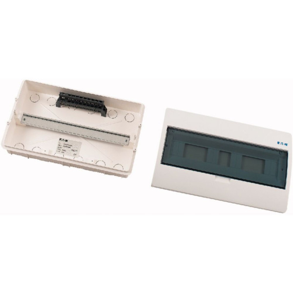 Coffret encastré ip40, 1 rangée, 18 mod, porte transparente (BC-U-1/18-ECO)