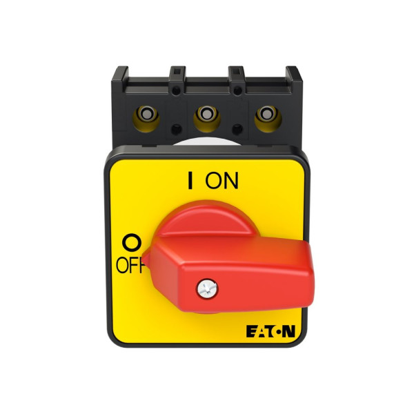 Inter d'arrêt d'urgence, 3p, 25a, manette rouge, montage encastré (P1-25/E-RT)