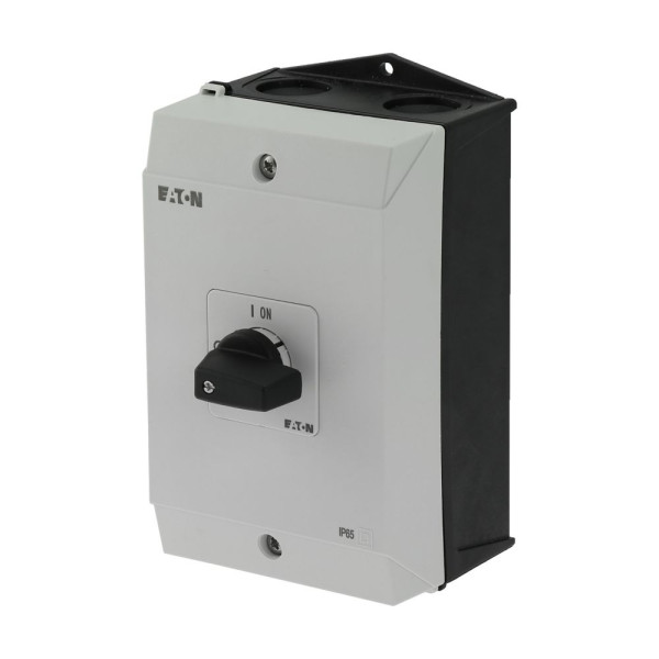 Inter marche-arrêt, +coffret, 3p +1f+1o, 25a, poignée noire (P1-25/I2/HI11) - Eaton - 207302