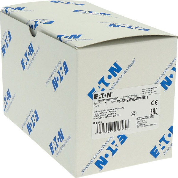 Inter général, +coffret, 3p +1f+1o, 32a, poignée noire, verrouillable (P1-32/I2/SVB-SW/HI11) - Eaton - 207316