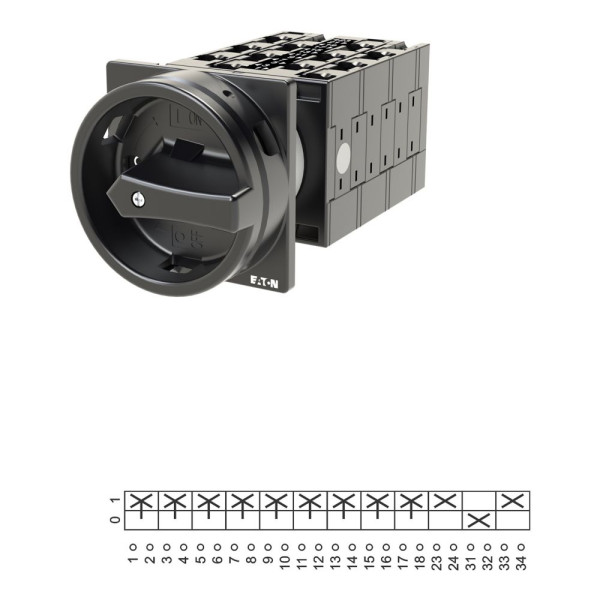 Inter. général, 9 pôle + 2 f + 1o, 32 a, arrêt d'urgence, 90°, encastré (T3-6-15168/EA/SVB-SW) - Eaton - 003227